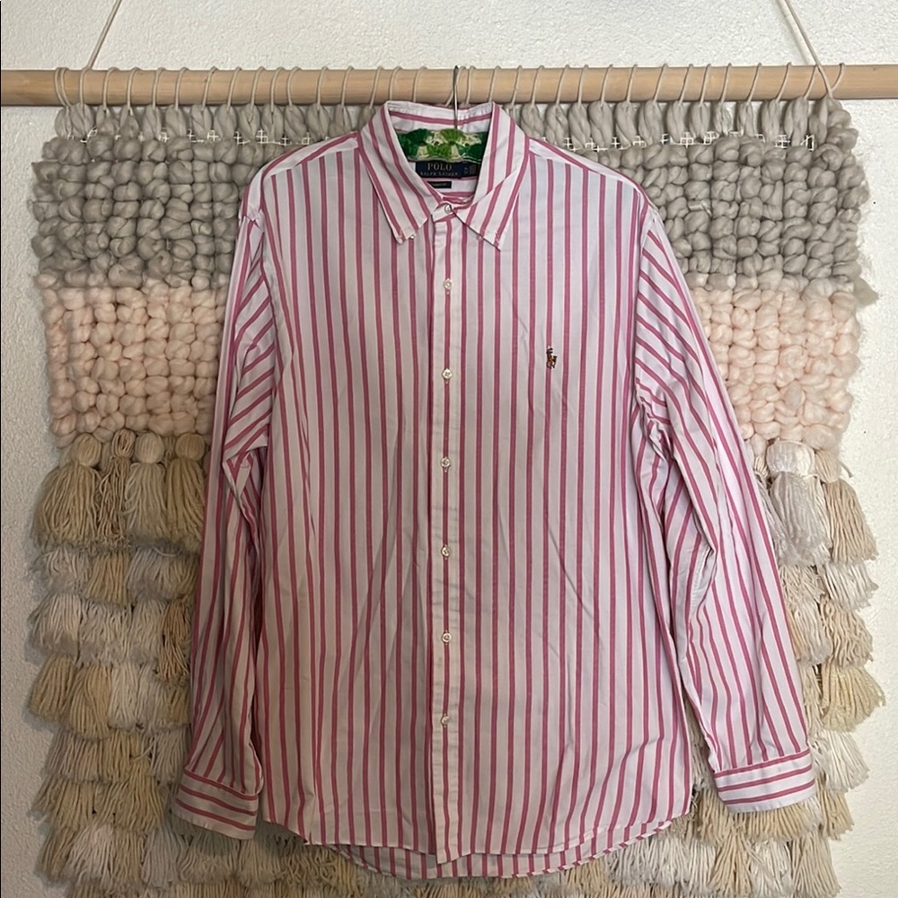 Ralph Lauren Pink Striped Men's Shirt XL